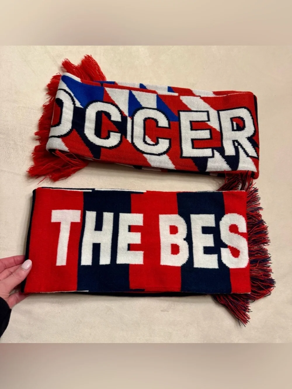 Lot of 2! Official U.S. SOCCER Double Sided Scarves Unisex